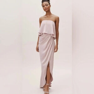 BHLDN sz 4 Layne dress mauve pink color strapless maxi wedding bridesmaid formal